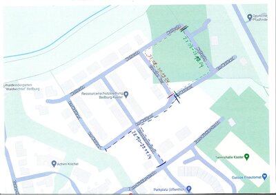 Straßensperrung Ressourcenschutzsiedlung zweiter Straßenendausbau