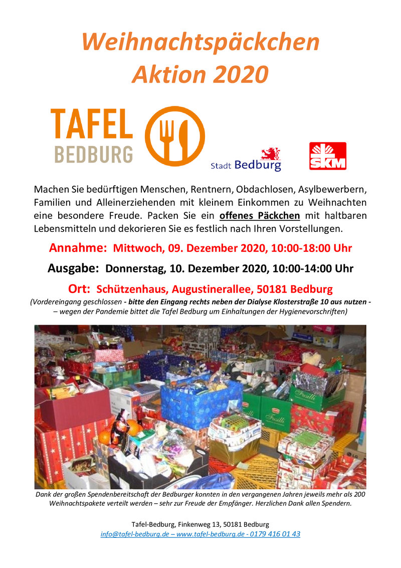 Weihnachtspäckchen Aktion - Flyer