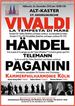 Plakat des Weihnachtskonzertes der Kammerphilharmonie Köln 