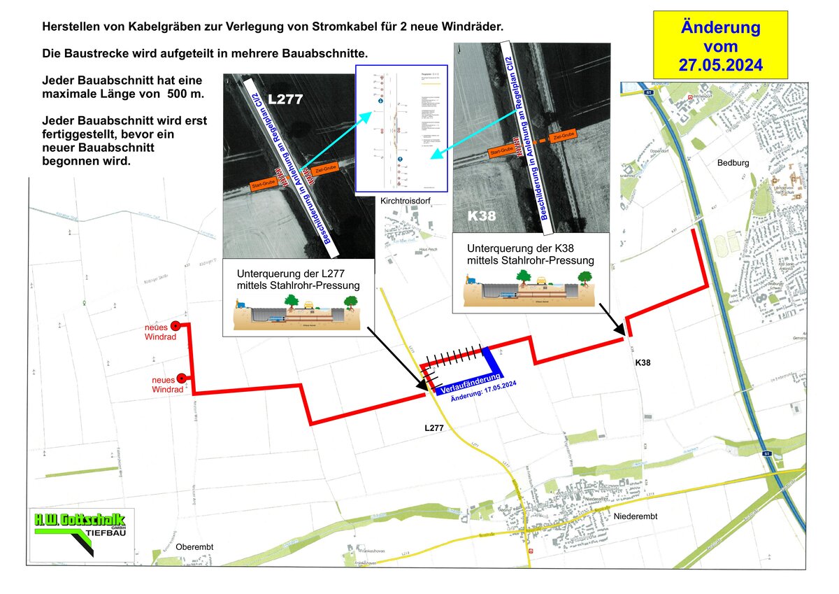 Vollsperrung Wirtschafswege zw. BAB61 und L277 - VZ-Plan