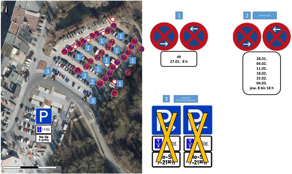 Sperrung Schlossparkplatz Karneval - VZ-Plan